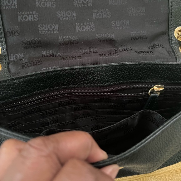 Michael Kors "Fulton" Black Shoulder Flap Bag - Picture 4 of 9